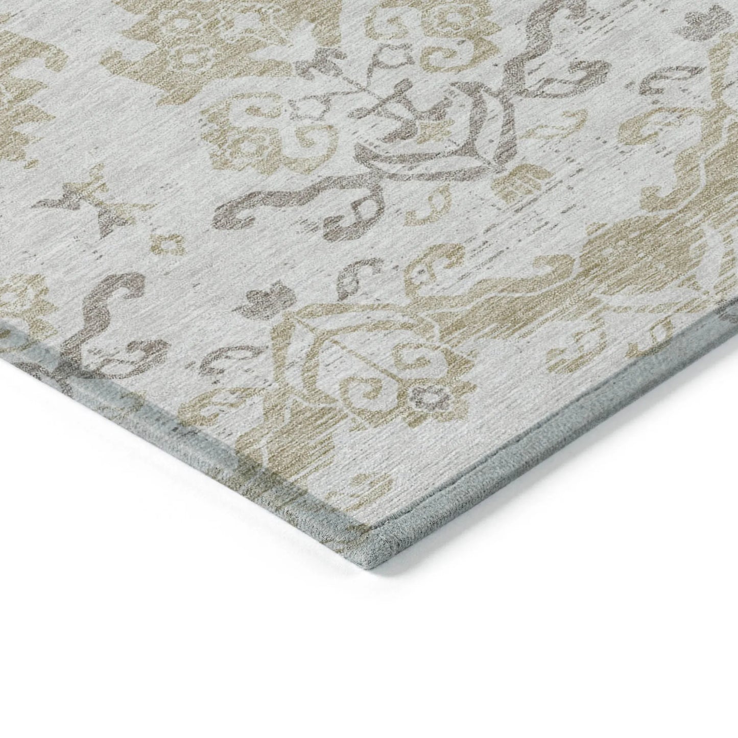 Homeroots 3' X 5' Ivory Beige And Taupe Oriental Washable Indoor Outdoor Area Rug
