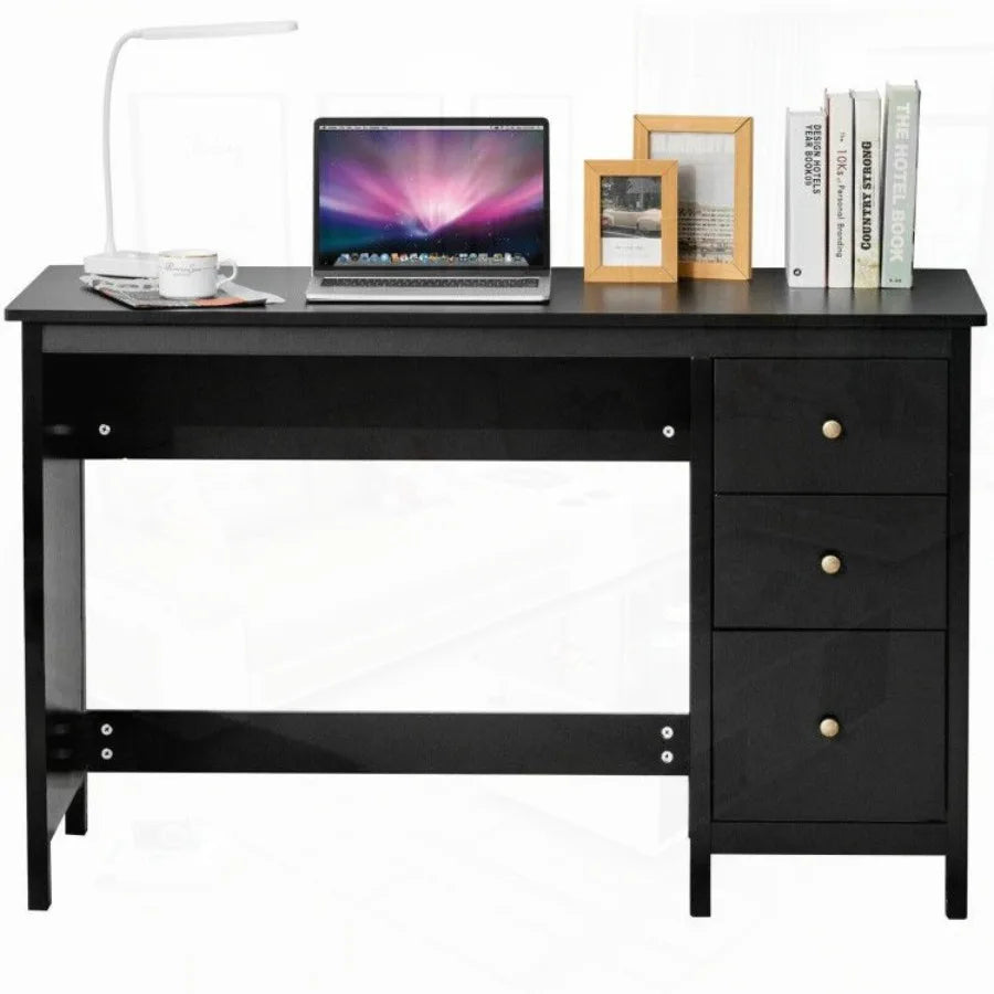 3Drawer Home Office Study Computer Desk with Spacious Desktop