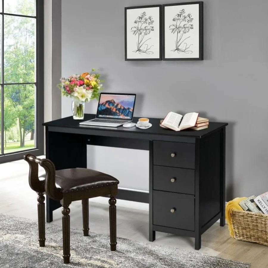3Drawer Home Office Study Computer Desk with Spacious Desktop