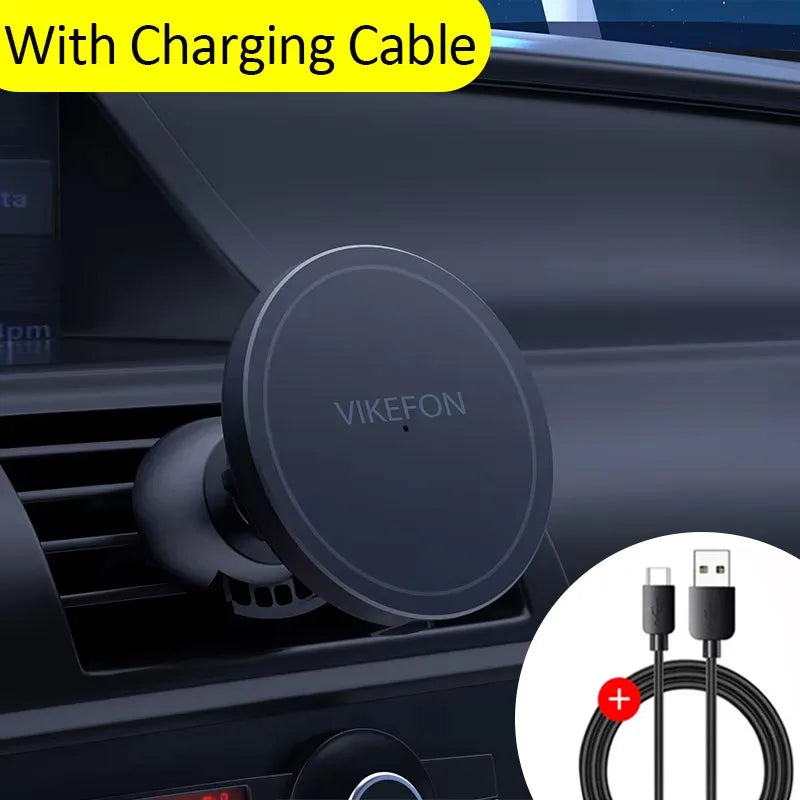 VIKEFON 30W Magnetic Car Wireless Charger For iPhone 12 13 14 15 pro max Air Vent Car Phone Holder Stand Fast Car Charging