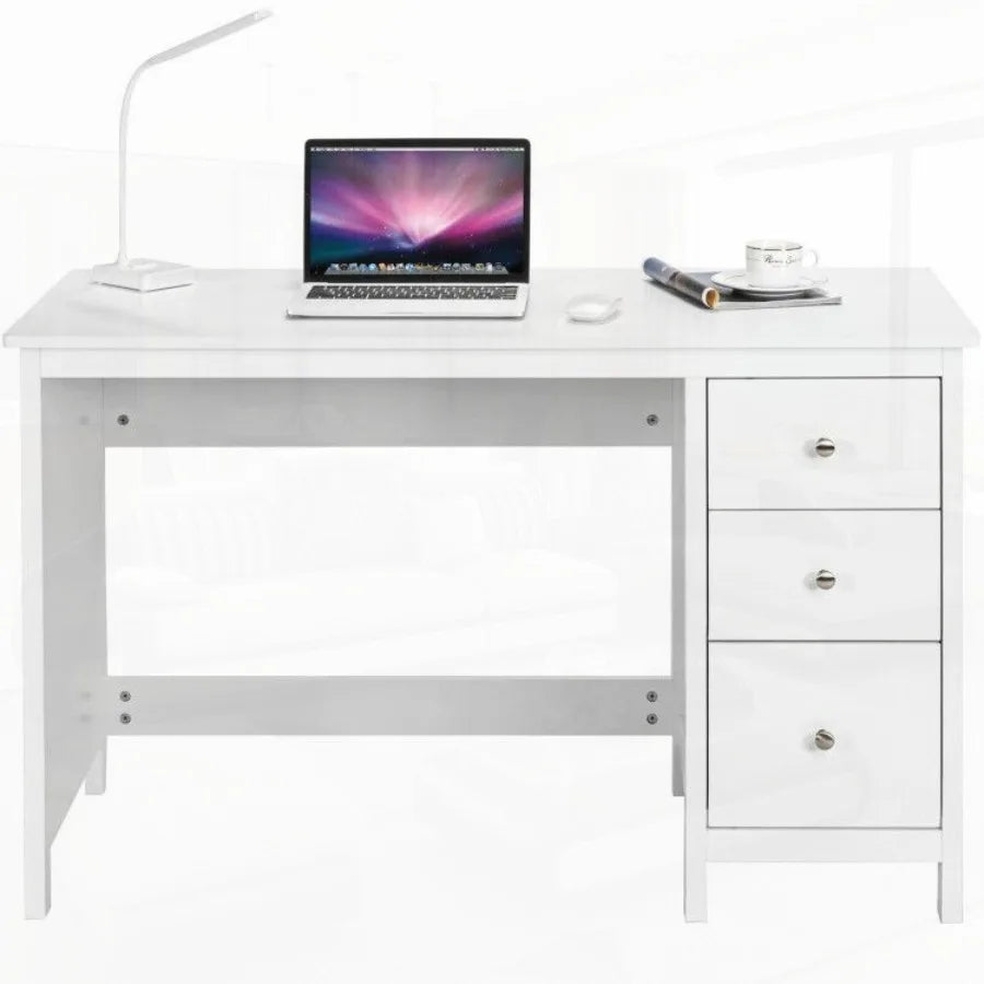 3Drawer Home Office Study Computer Desk with Spacious Desktop