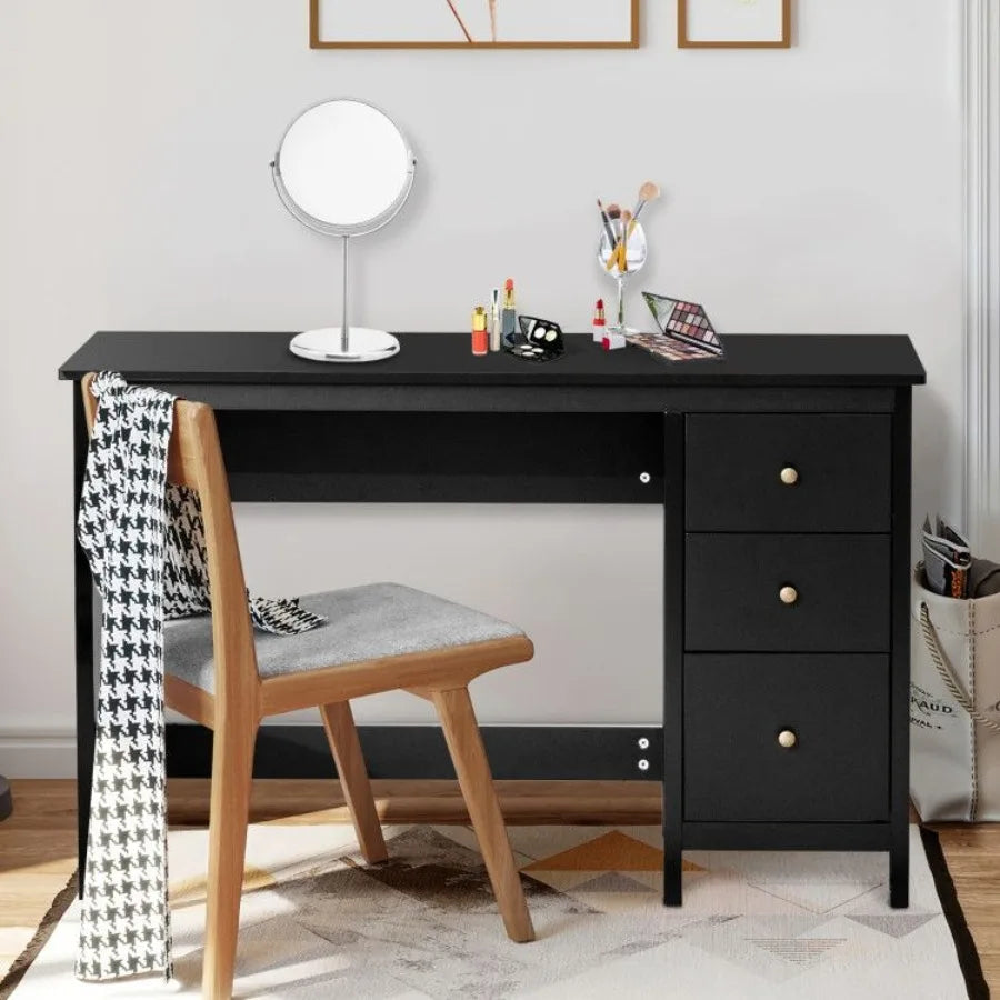 3Drawer Home Office Study Computer Desk with Spacious Desktop